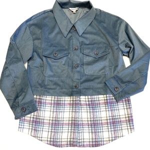 NEW Davi & Dani Women’s Corduroy/Plaid Jacketu